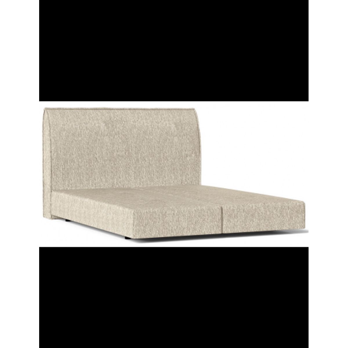 Luppe sengeramme i chenille med sengegavl 140 x 200 cm - Lys beige