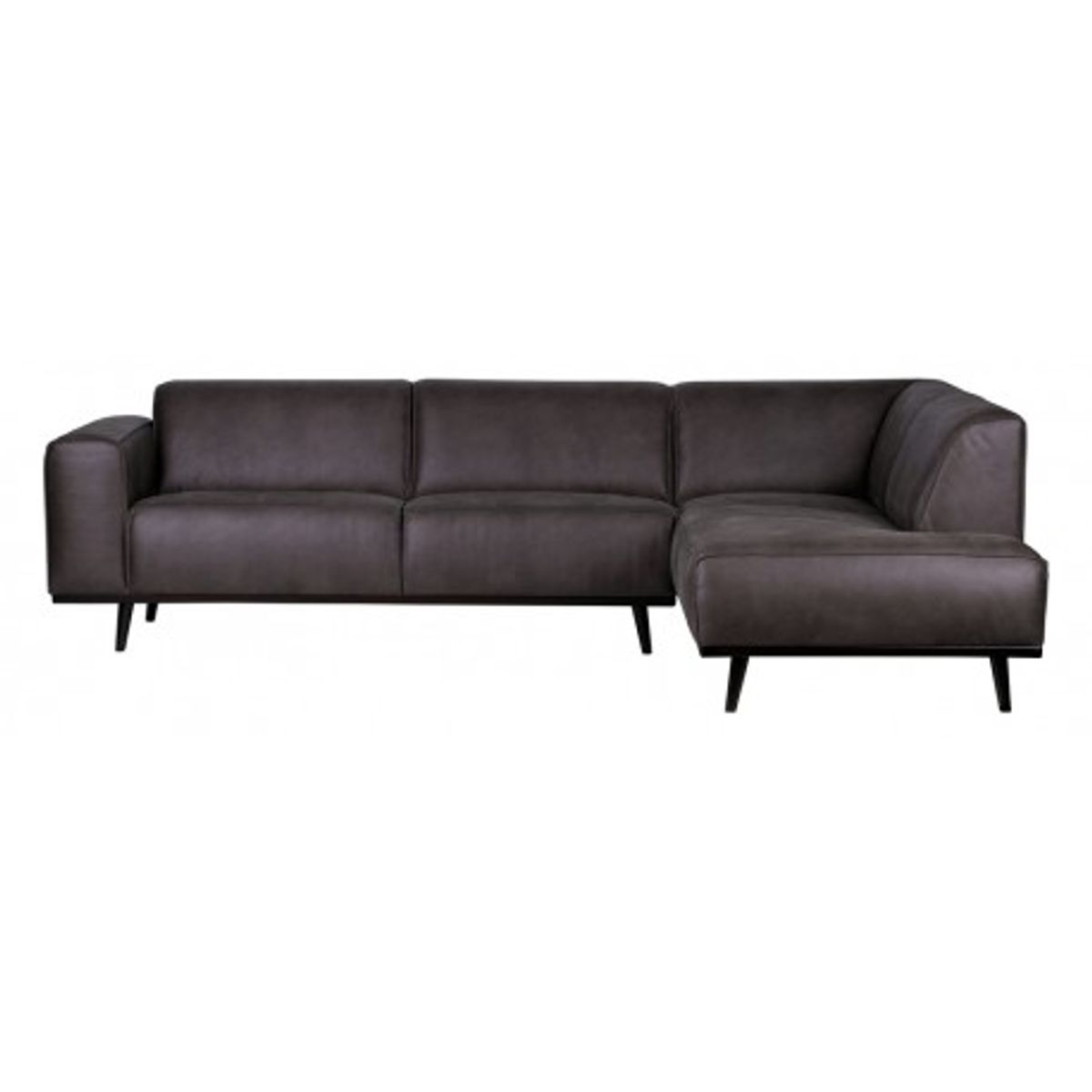 Hjørnesofa i læder 274 x 210 cm - Grå