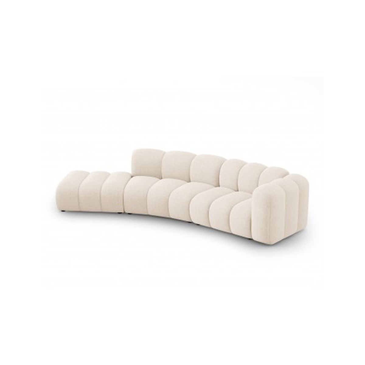 Lupine venstrevendt 5-personers buet sofa i chenille B335 x D87 - 166 cm - Sort/Lys beige