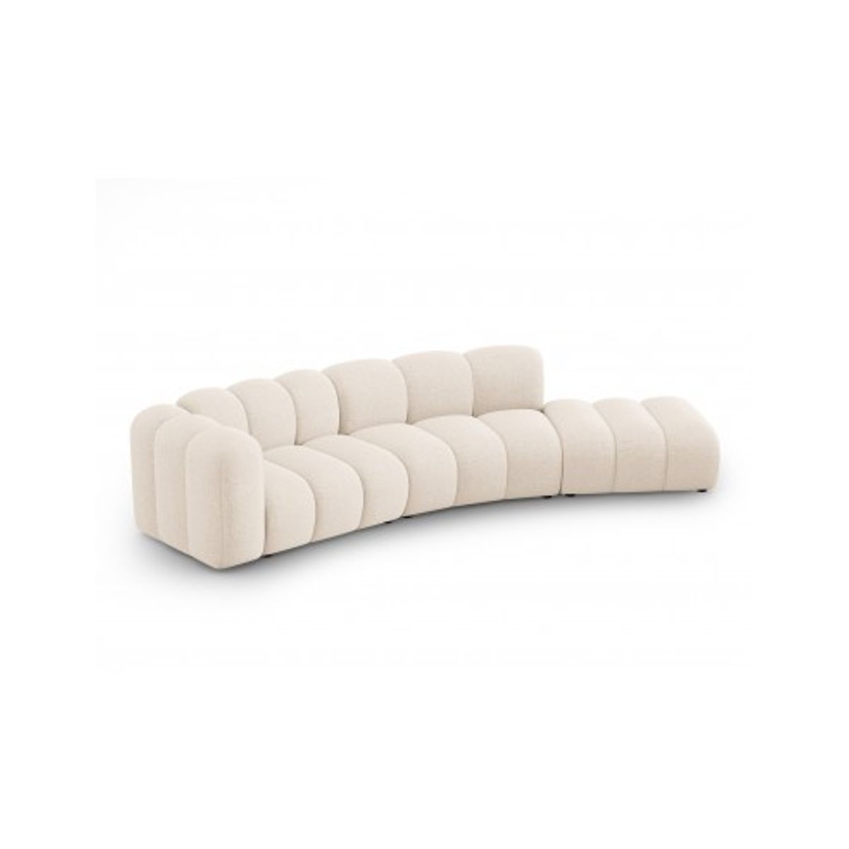 Lupine højrevendt 5-personers buet sofa i chenille B335 x D87 - 166 cm - Sort/Lys beige