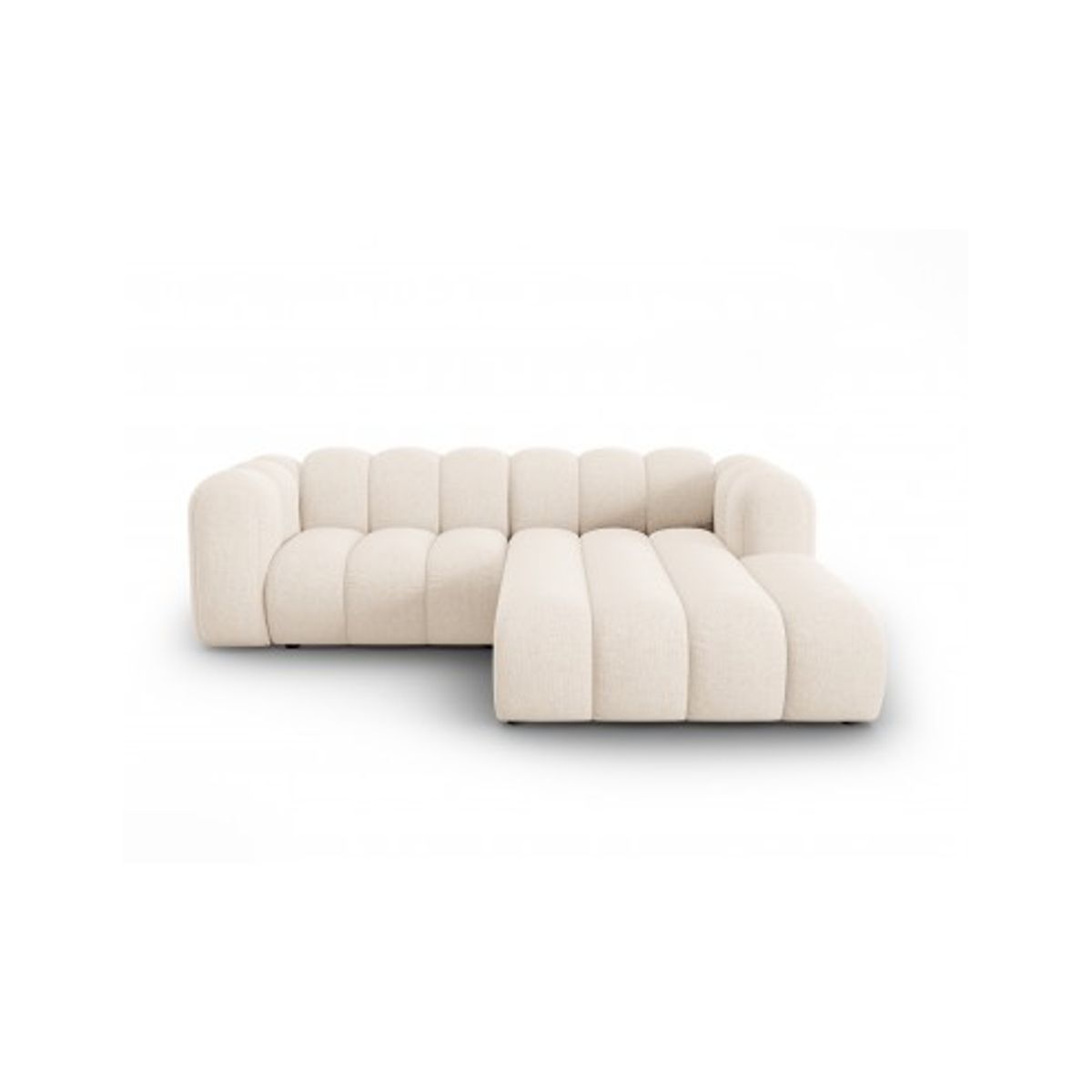 Lupine højrevendt chaiselong sofa i chenille B228 x D175 cm - Sort/Lys beige