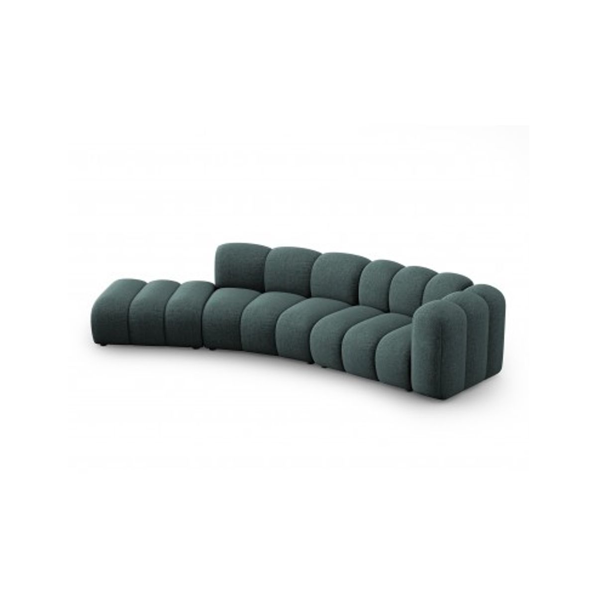 Lupine venstrevendt 5-personers buet sofa i chenille B335 x D87 - 166 cm - Sort/Petrolium