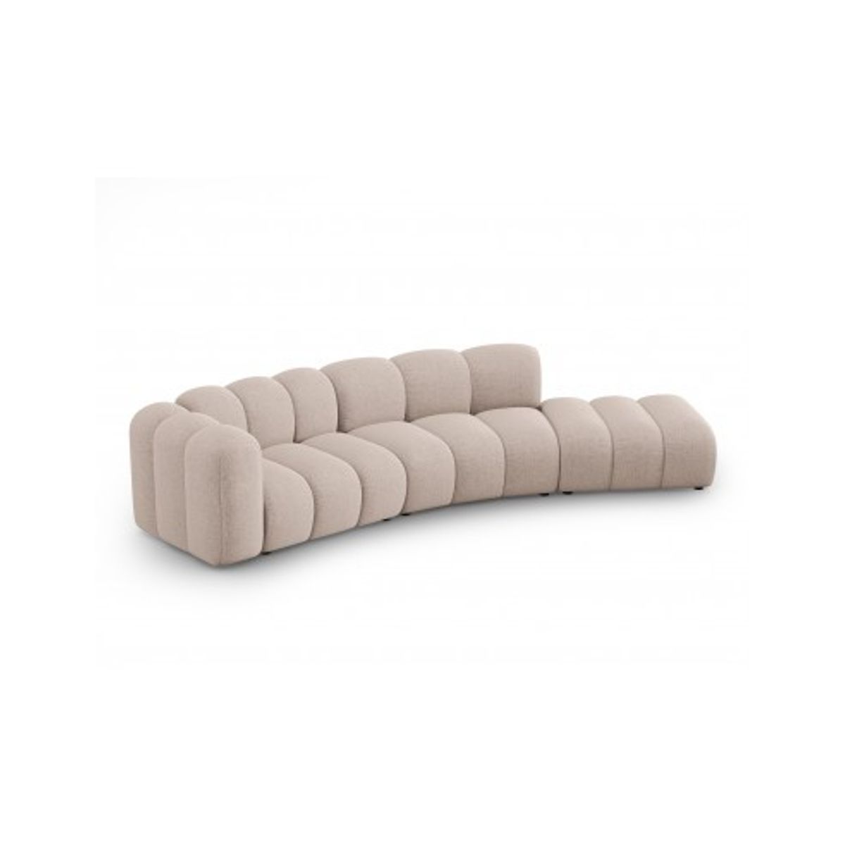 Lupine højrevendt 5-personers buet sofa i chenille B335 x D87 - 166 cm - Sort/Beige