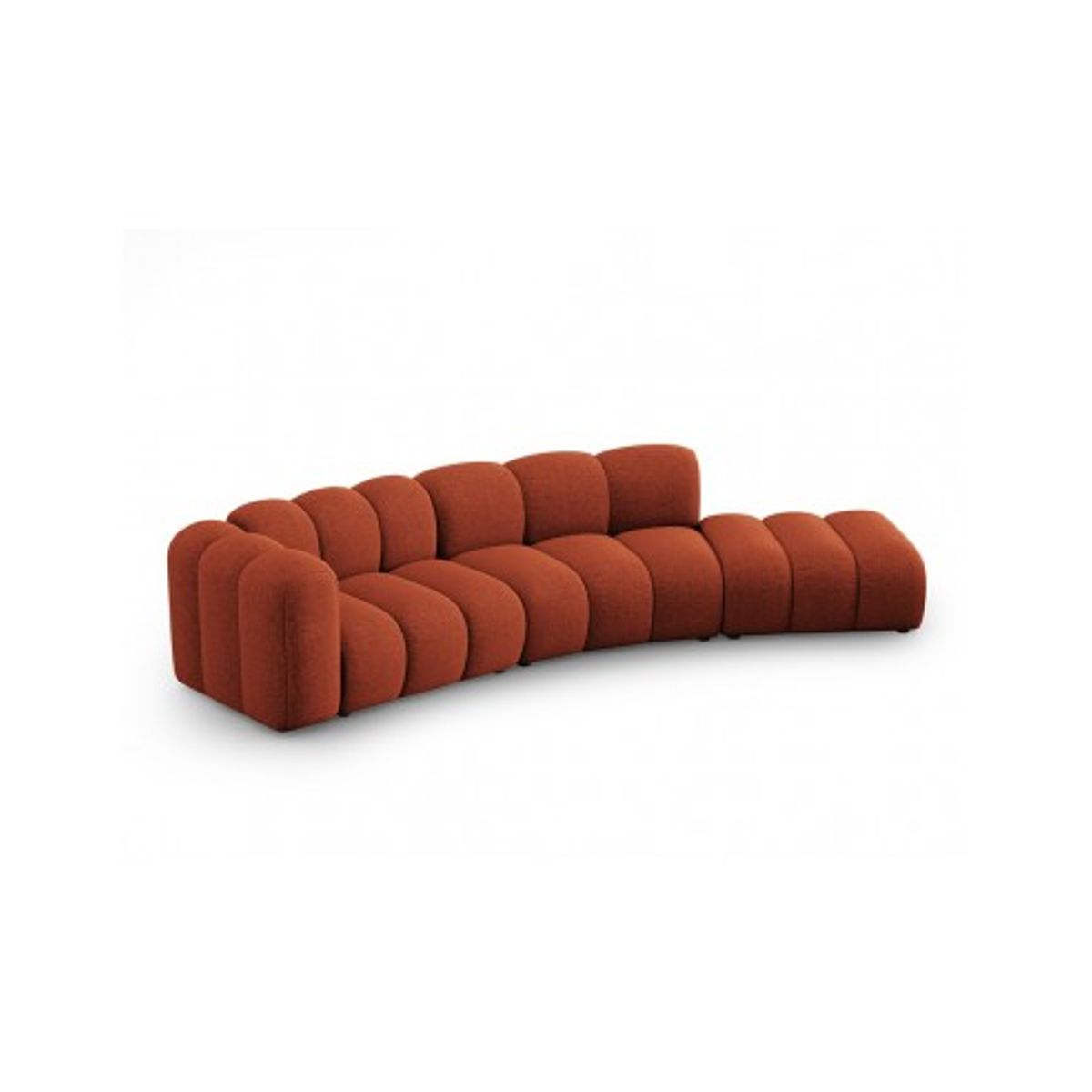 Lupine højrevendt 5-personers buet sofa i chenille B335 x D87 - 166 cm - Sort/Terracotta