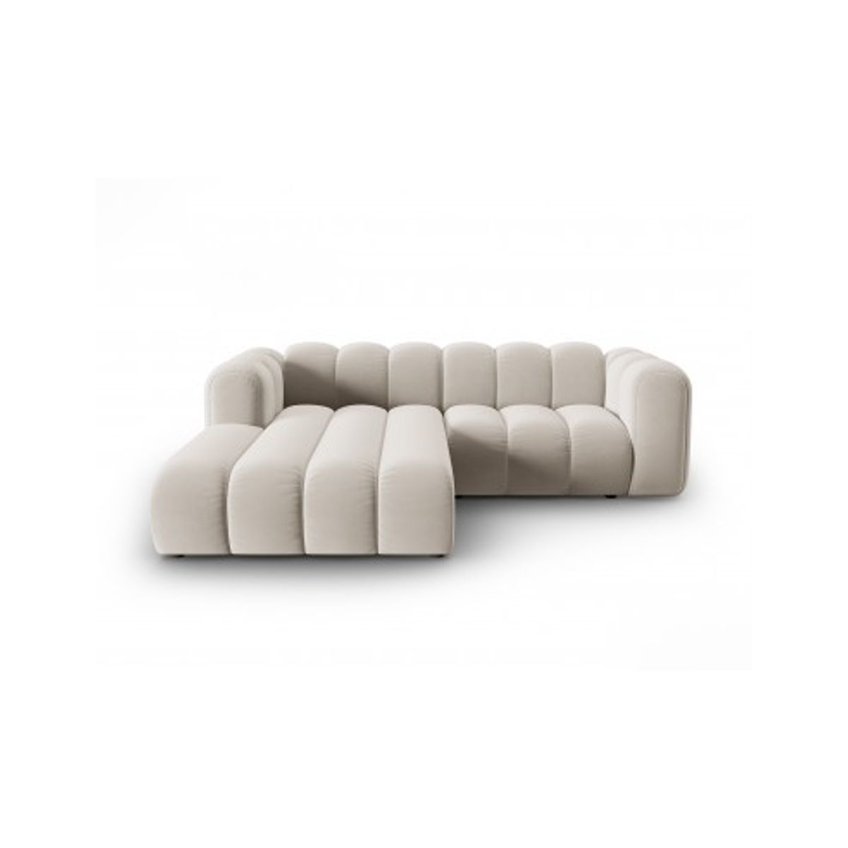 Lupine venstrevendt chaiselong sofa i velour B228 x D175 cm - Sort/Beige