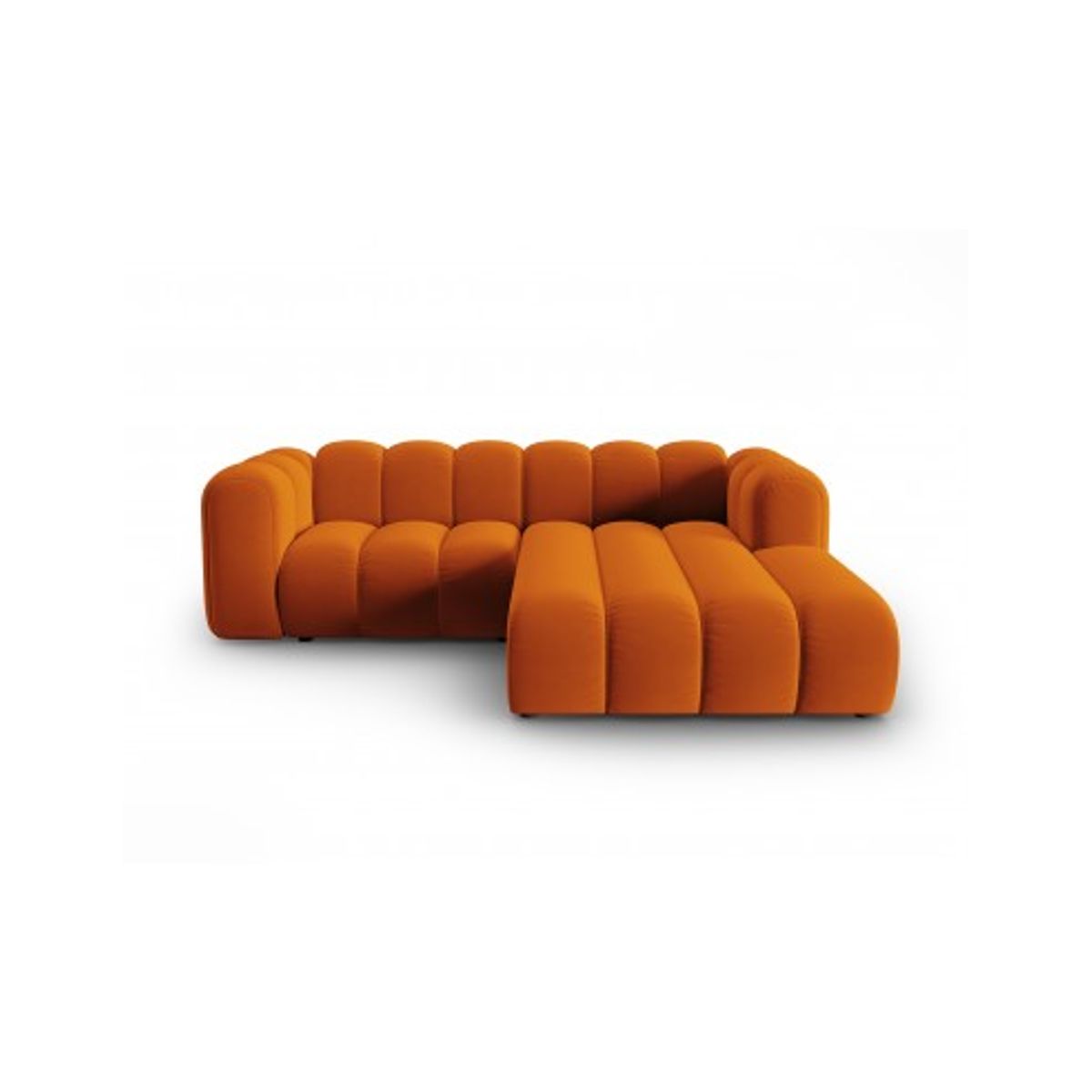 Lupine højrevendt chaiselong sofa i velour B228 x D175 cm - Sort/Terracotta