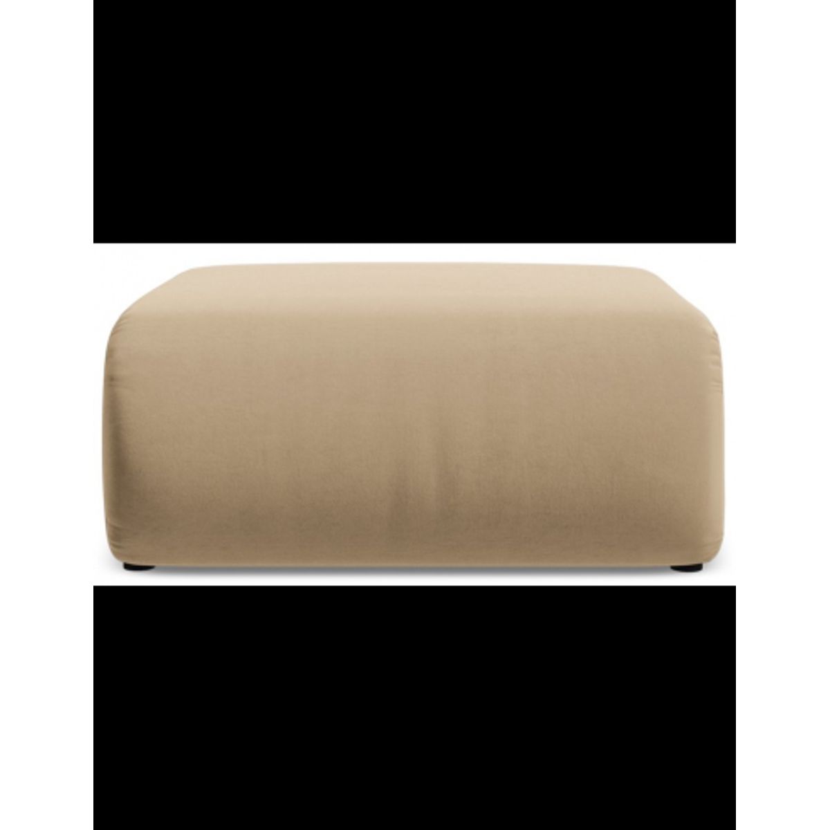 Ekahi puf til sofa eller lænestol i velour 94 x 89 cm - Beige