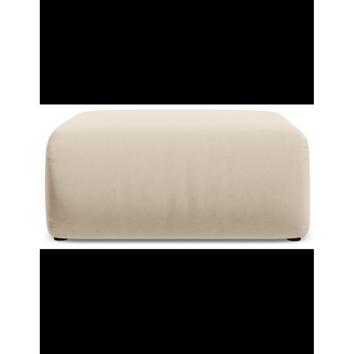 Ekahi puf til sofa eller lænestol i velour 94 x 89 cm - Lys beige