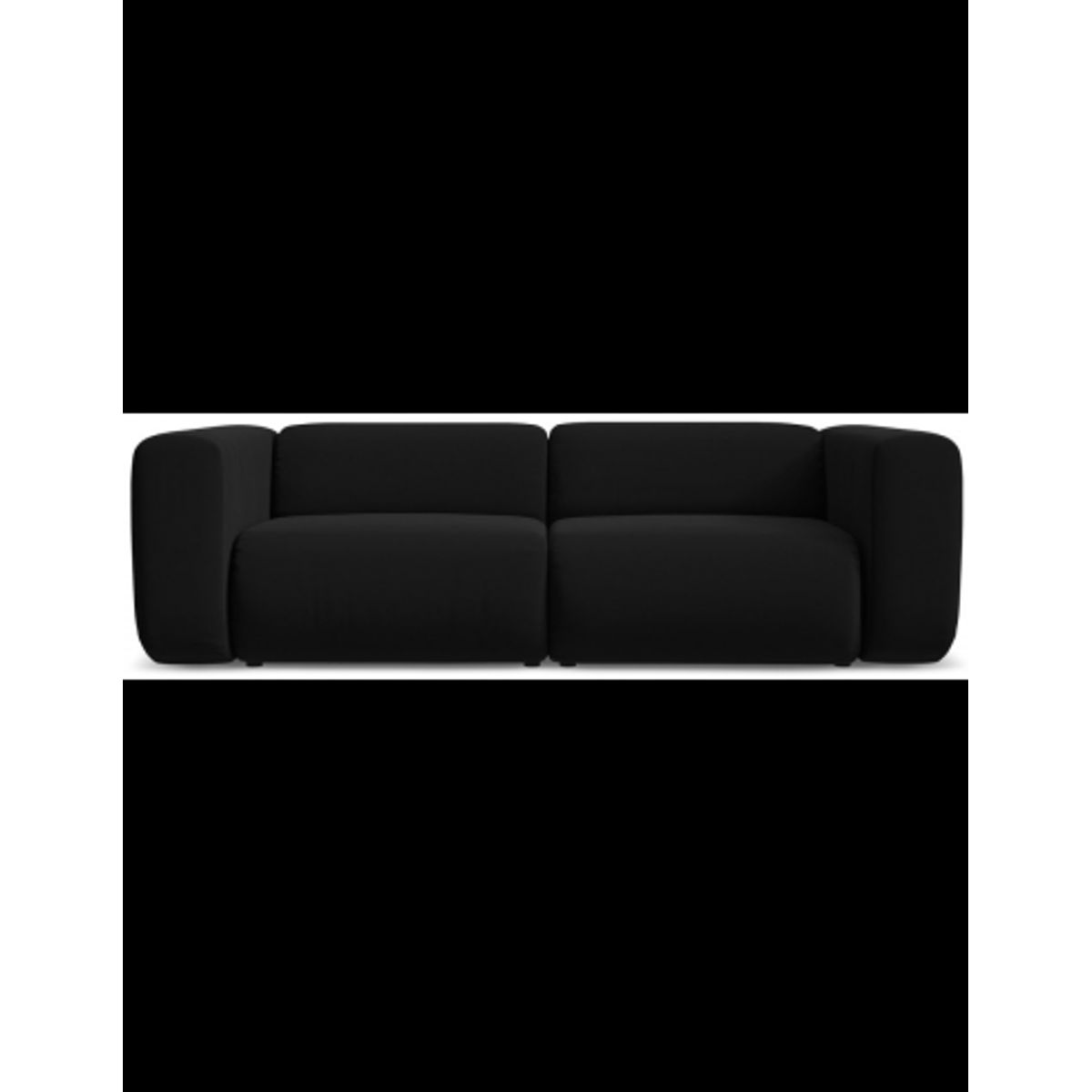 Ekahi 3-personers modulsofa i velour B228 cm - Sort