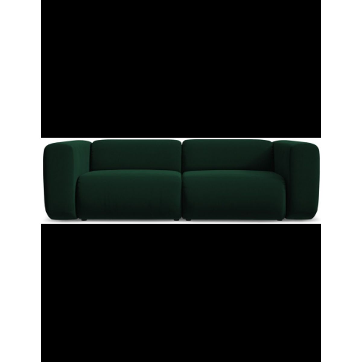 Ekahi 3-personers modulsofa i velour B228 cm - Flaskegrøn