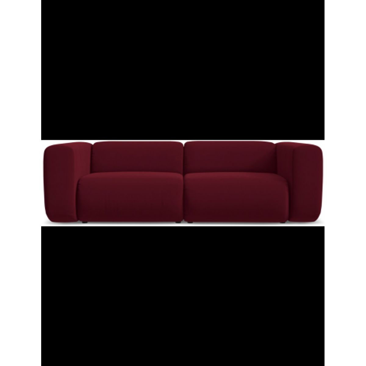 Ekahi 3-personers modulsofa i velour B228 cm - Bordeaux