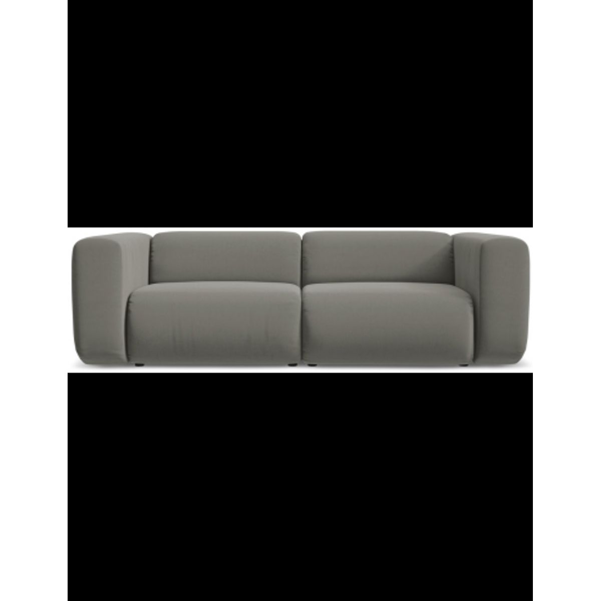 Ekahi 3-personers modulsofa i velour B228 cm - Elefantgrå