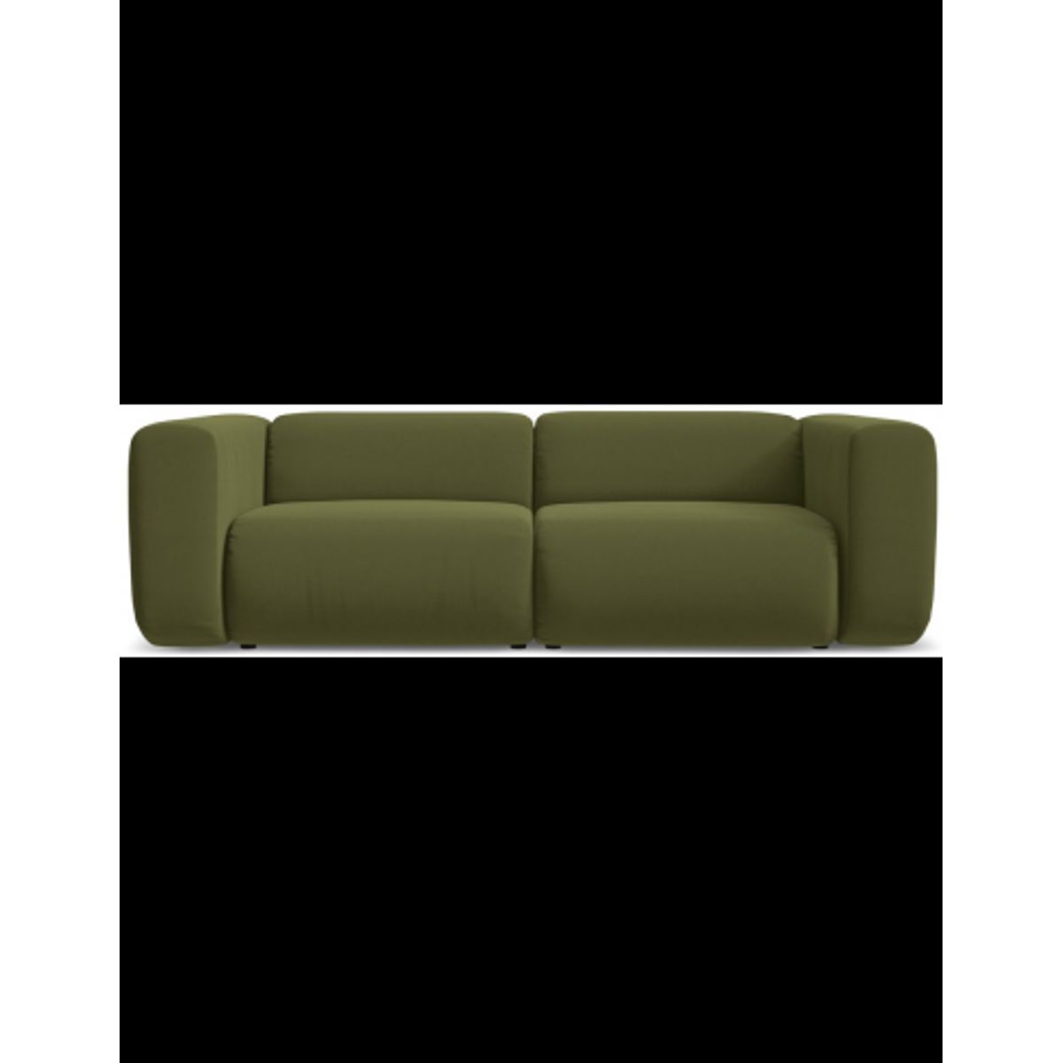 Ekahi 3-personers modulsofa i velour B228 cm - Olivengrøn