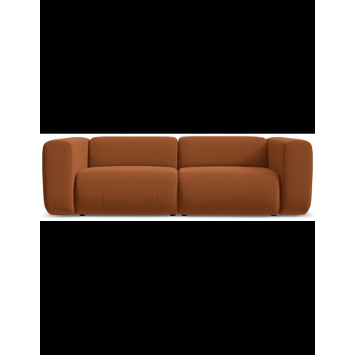 Ekahi 3-personers modulsofa i velour B228 cm - Terracotta