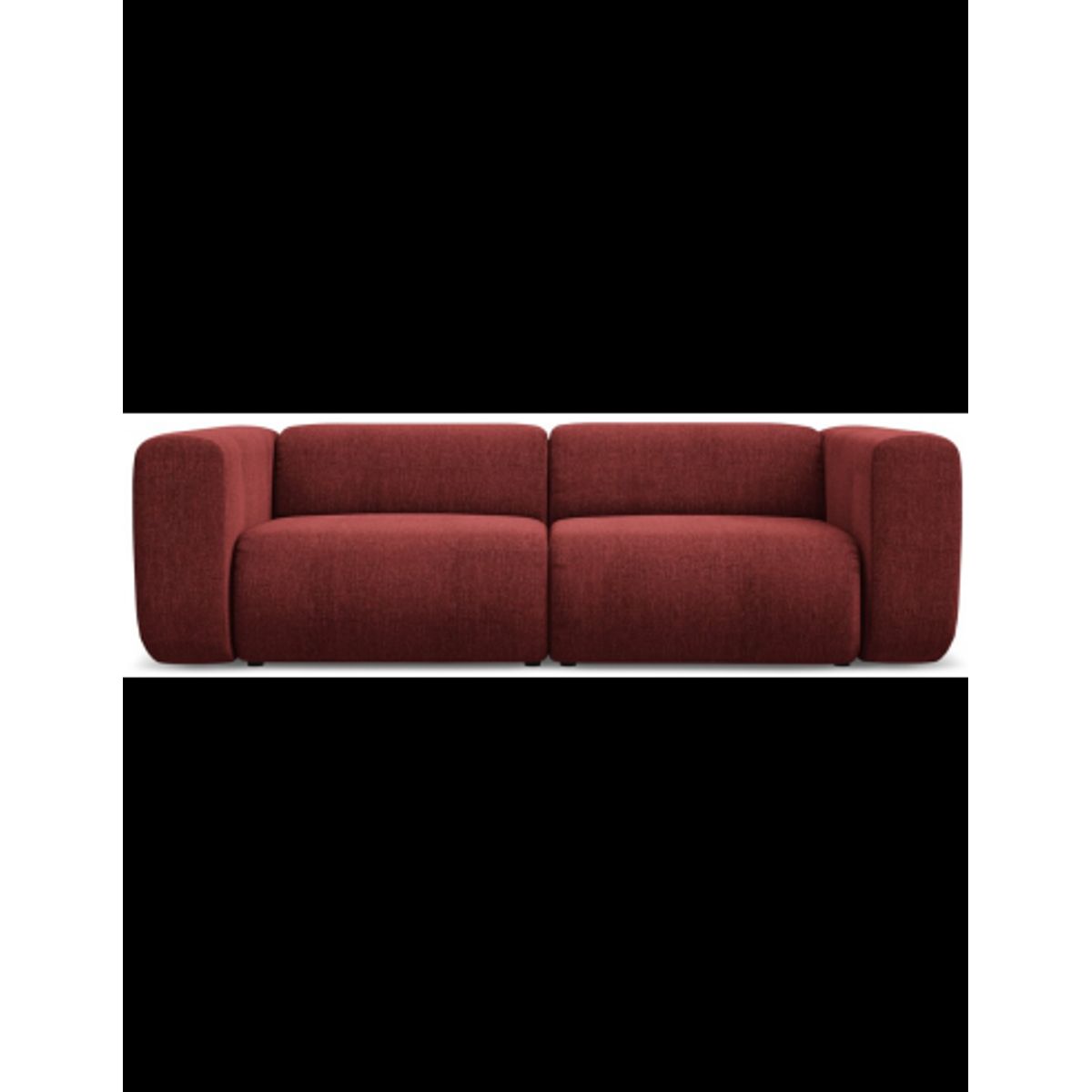 Ekahi 3-personers modulsofa i chenille B228 cm - Bordeaux