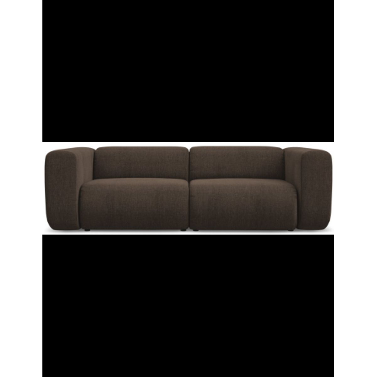 Ekahi 3-personers modulsofa i chenille B228 cm - Mørkebrun