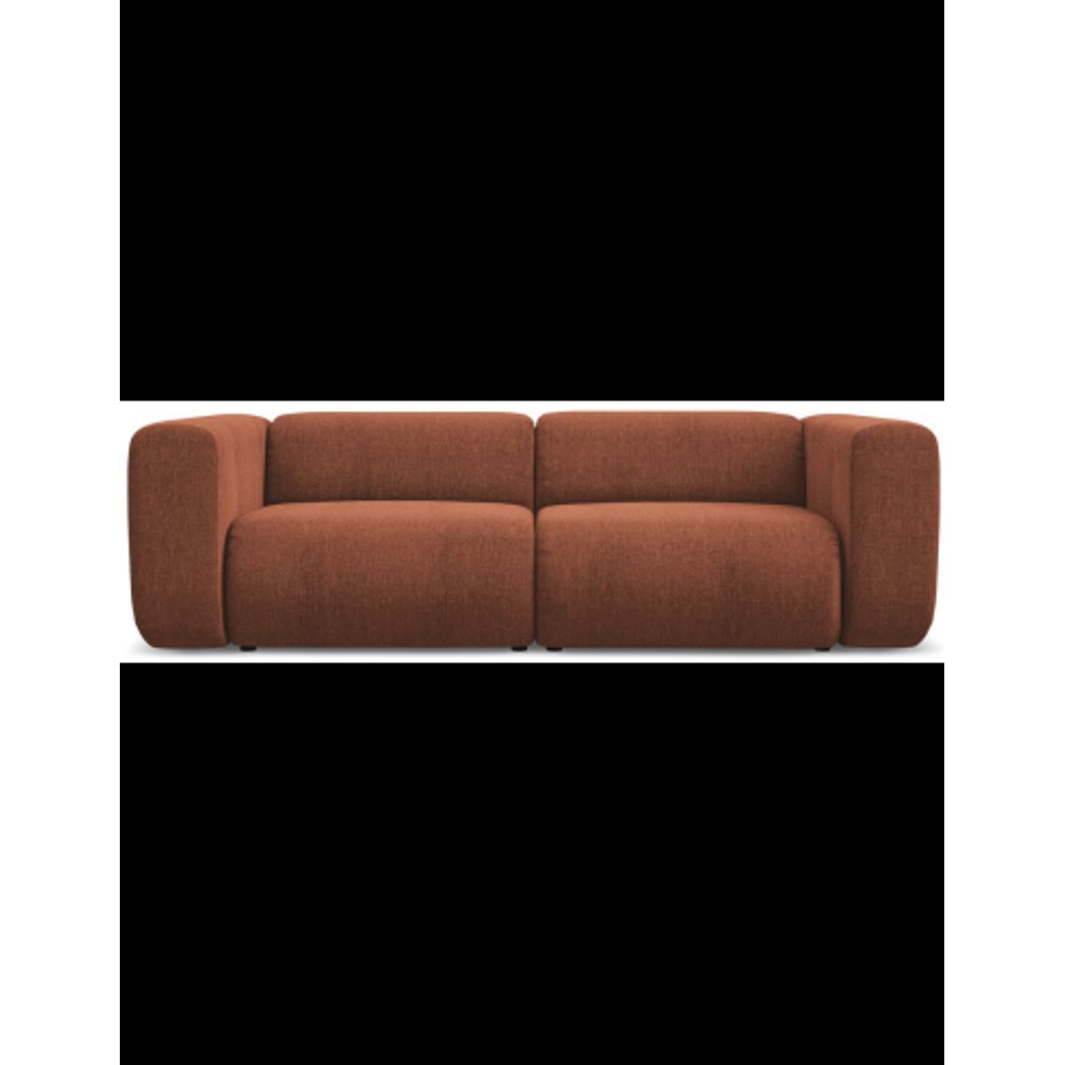 Ekahi 3-personers modulsofa i chenille B228 cm - Terracotta