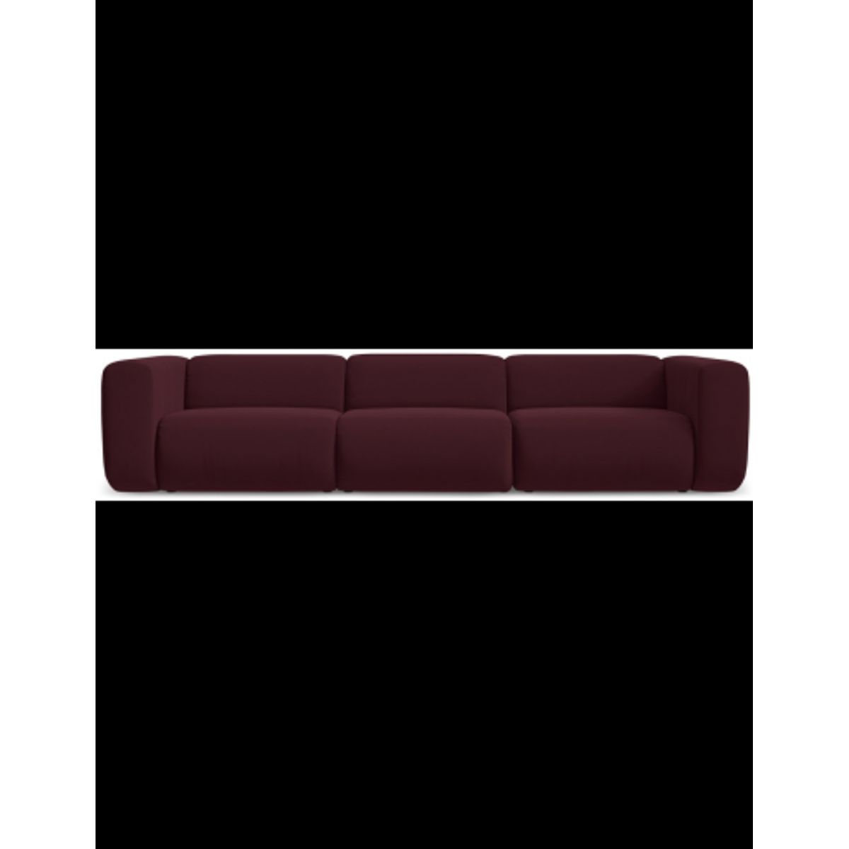 Ekahi 4-personers modulsofa i velour B319 cm - Blomme