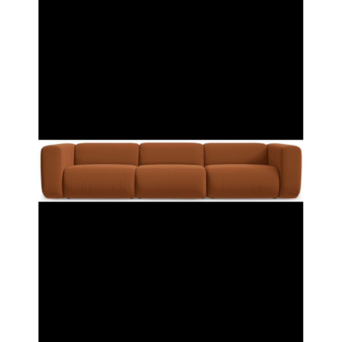 Ekahi 4-personers modulsofa i velour B319 cm - Terracotta