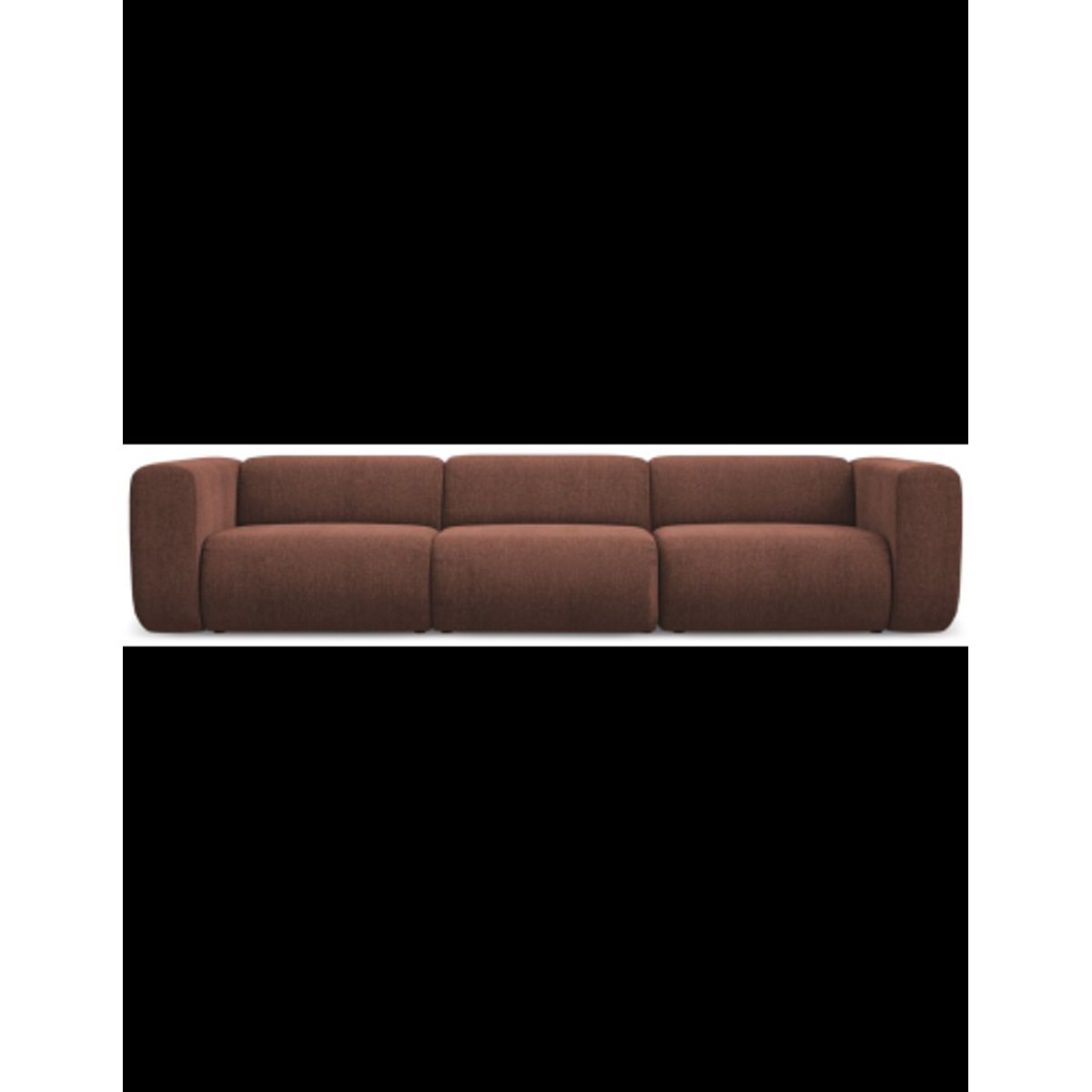 Ekahi 4-personers modulsofa i chenille B319 cm - Brun