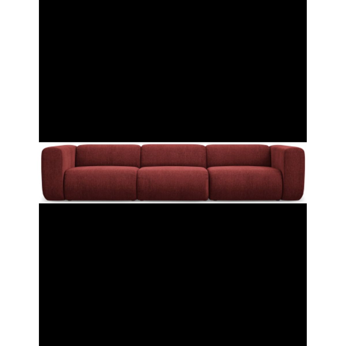 Ekahi 4-personers modulsofa i chenille B319 cm - Bordeaux