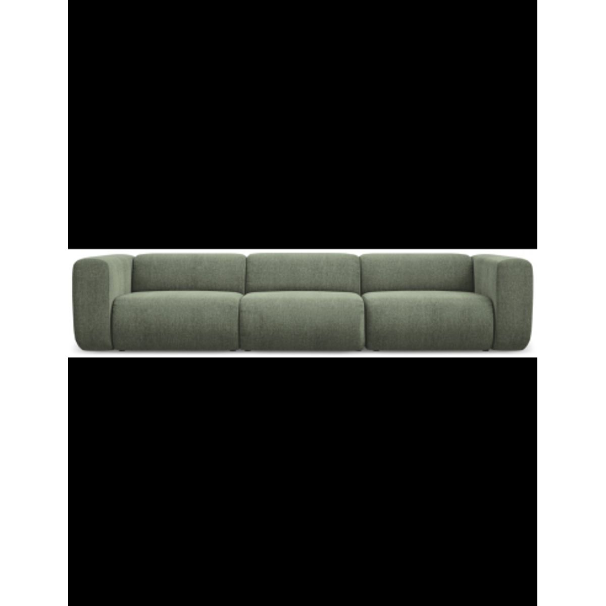 Ekahi 4-personers modulsofa i chenille B319 cm - Olivengrøn