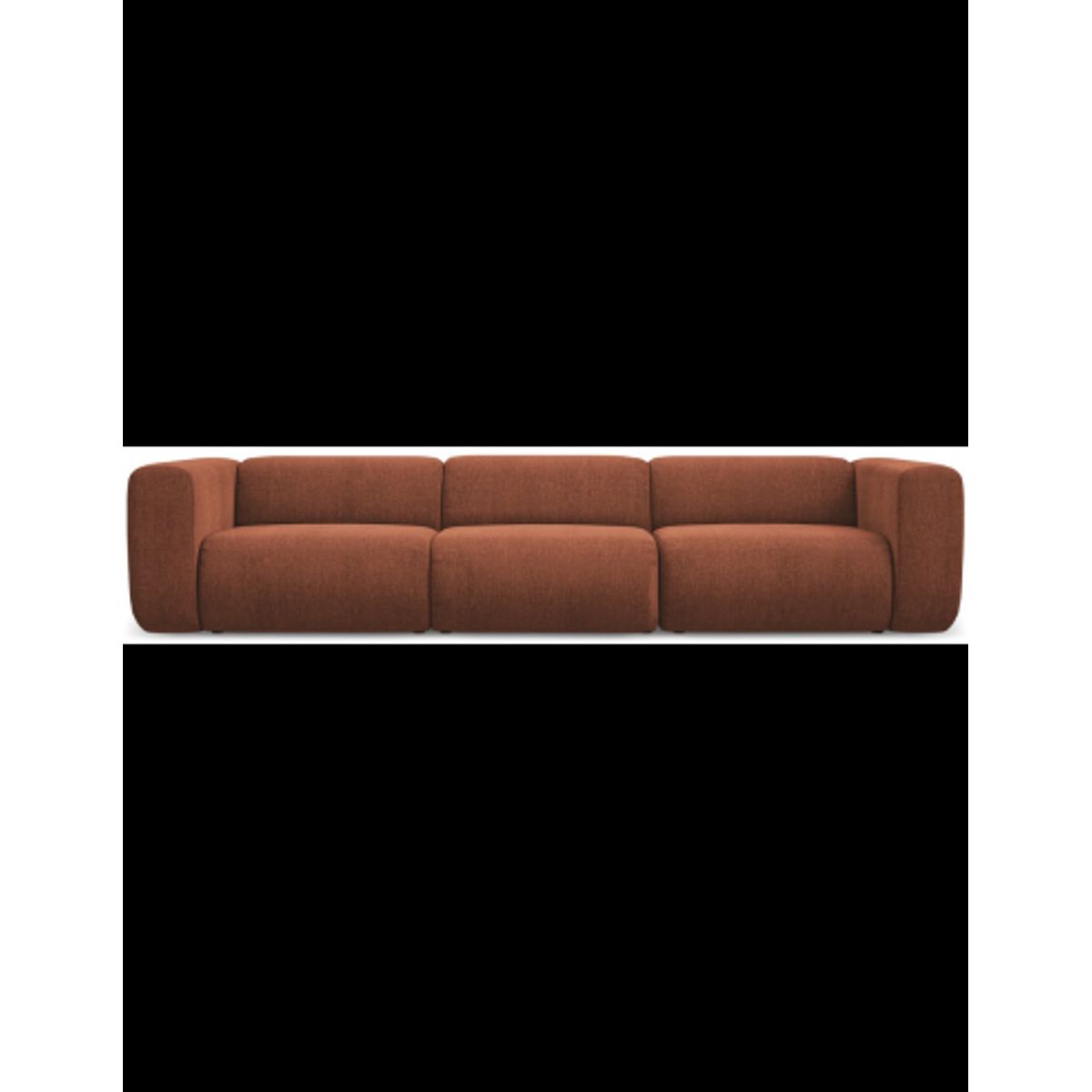 Ekahi 4-personers modulsofa i chenille B319 cm - Terracotta