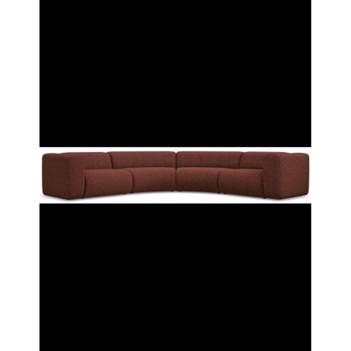 Ekahi buet hjørne modulsofa i polyester 318 x 318 cm - Meleret bordeaux