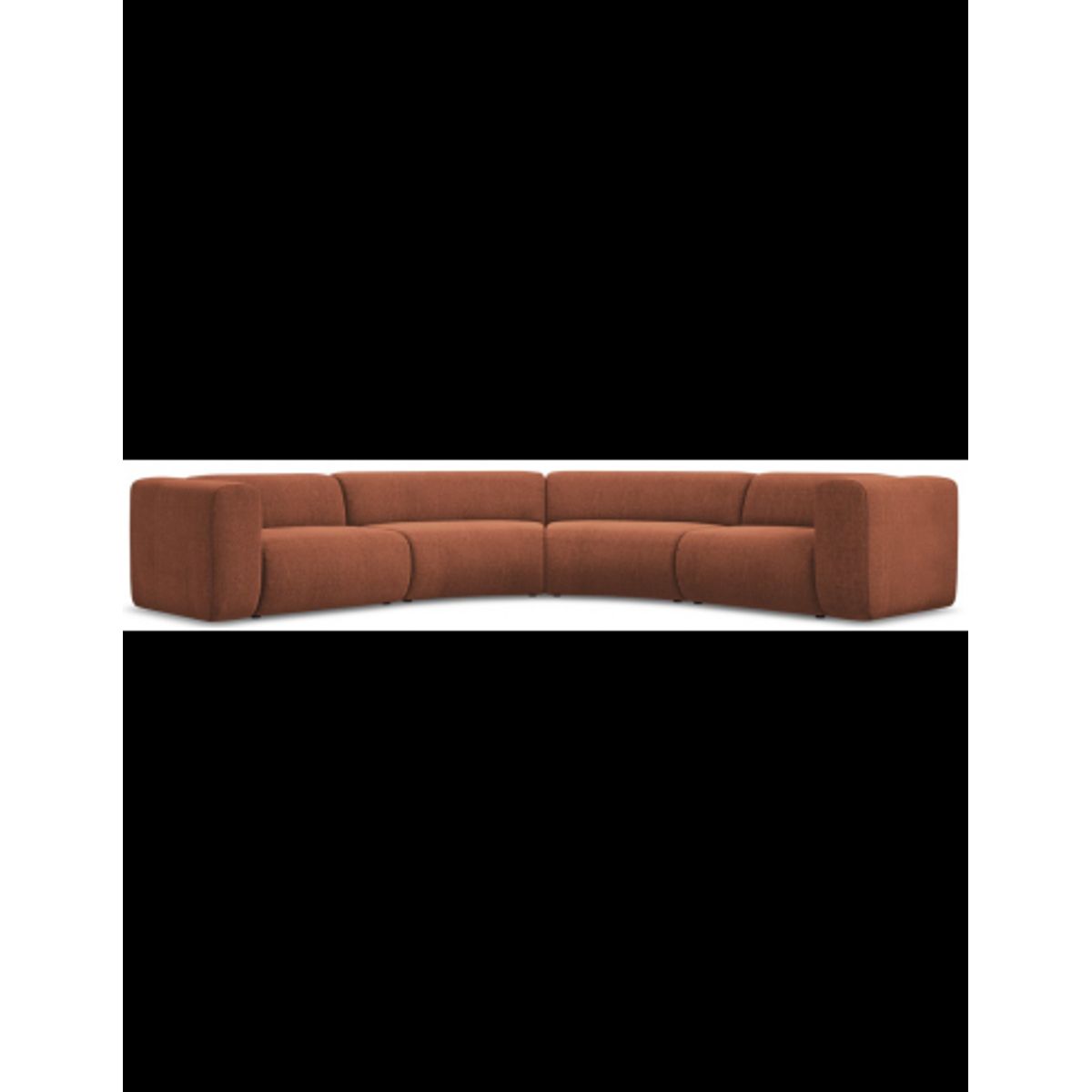 Ekahi buet hjørne modulsofa i chenille 318 x 318 cm - Terracotta