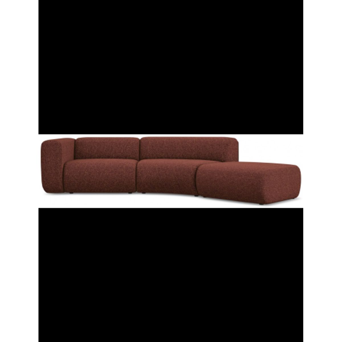 Ekahi buet højrevendt chaiselong modulsofa i polyester 335 x 166 cm - Meleret bordeaux