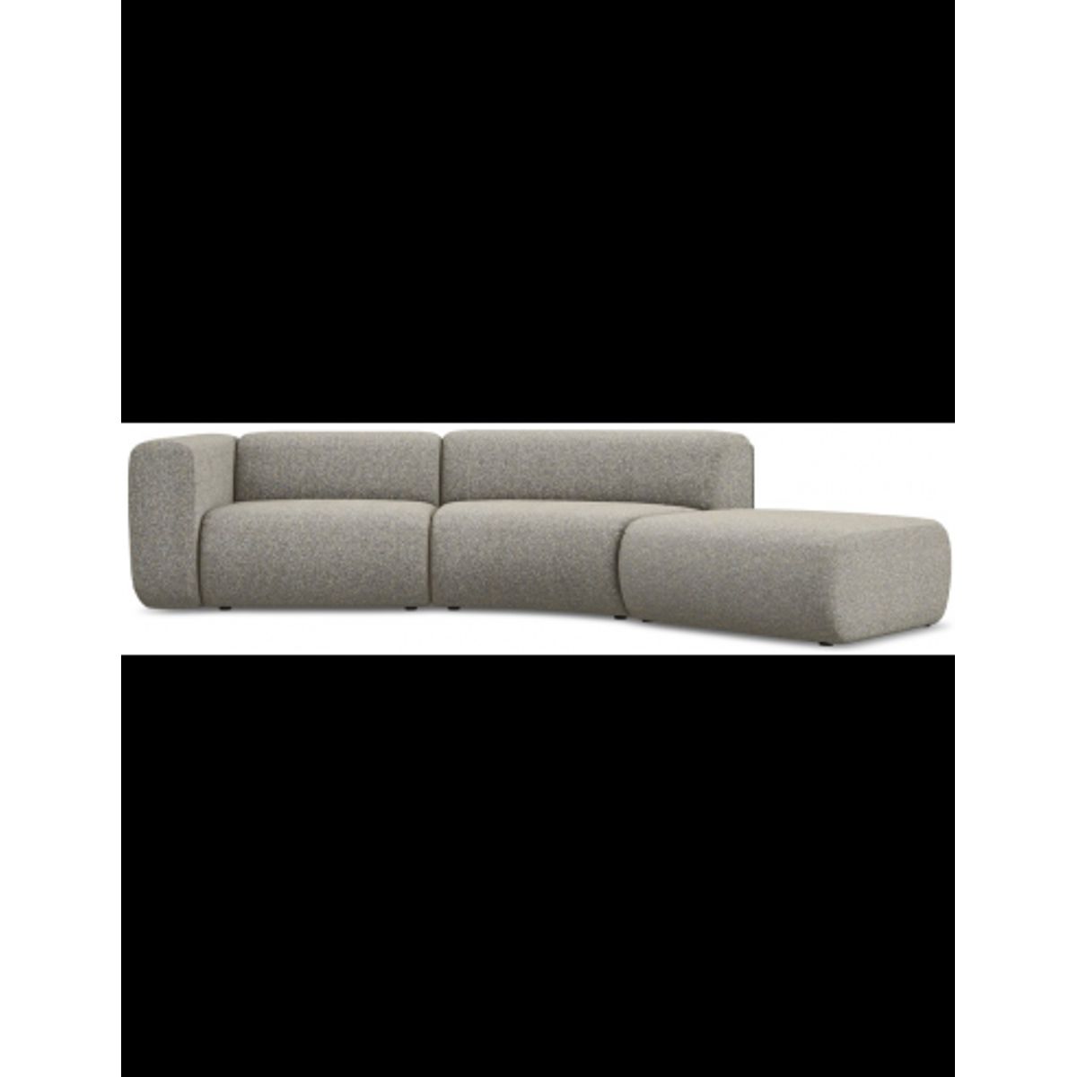 Ekahi buet højrevendt chaiselong modulsofa i polyester 335 x 166 cm - Meleret mørk beige