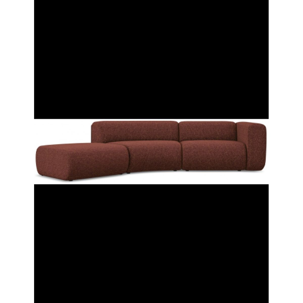 Ekahi buet venstrevendt chaiselong modulsofa i polyester 335 x 166 cm - Meleret bordeaux