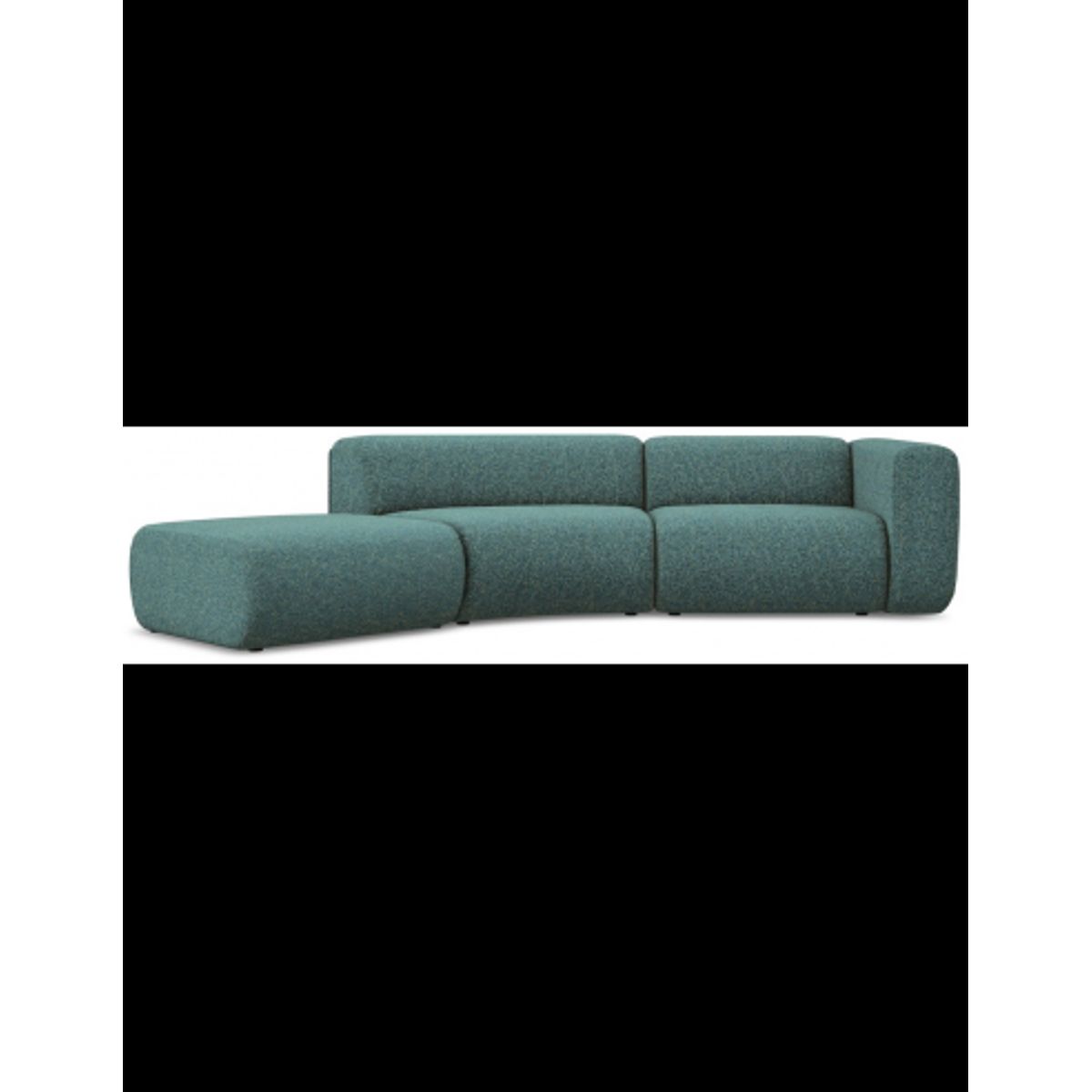 Ekahi buet venstrevendt chaiselong modulsofa i polyester 335 x 166 cm - Meleret marine