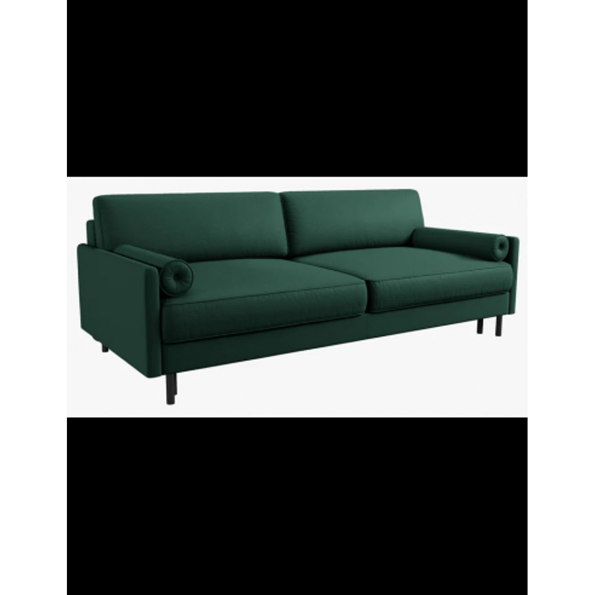 Scott sovesofa i metal og polyester B212 cm - Sort/Flaskegrøn