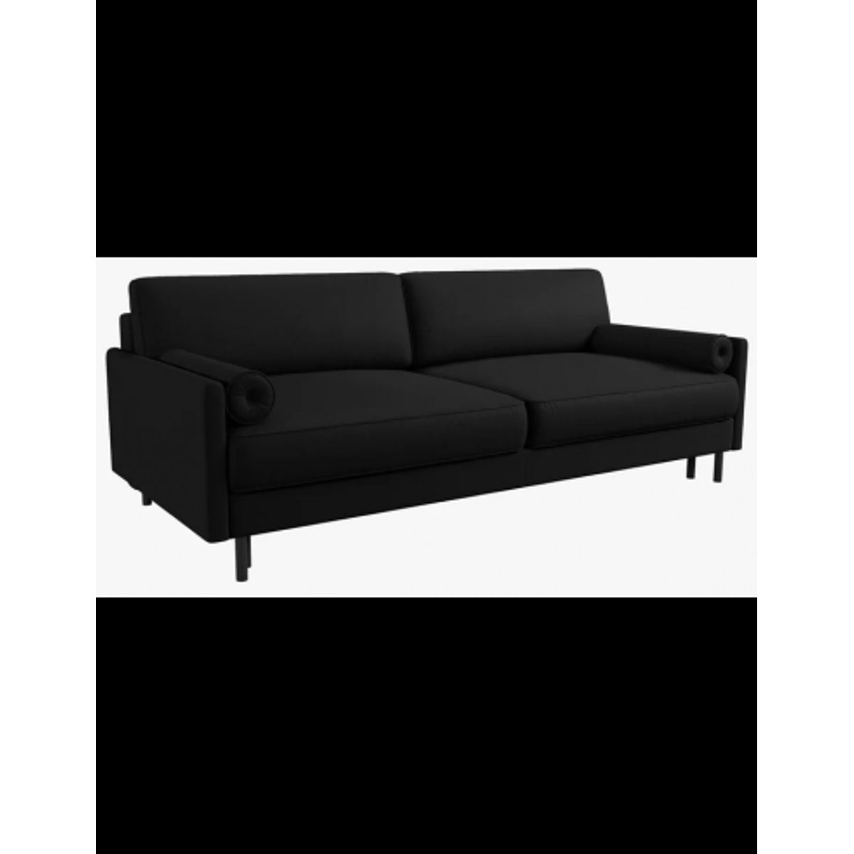 Scott sovesofa i metal og polyester B212 cm - Sort/Sort