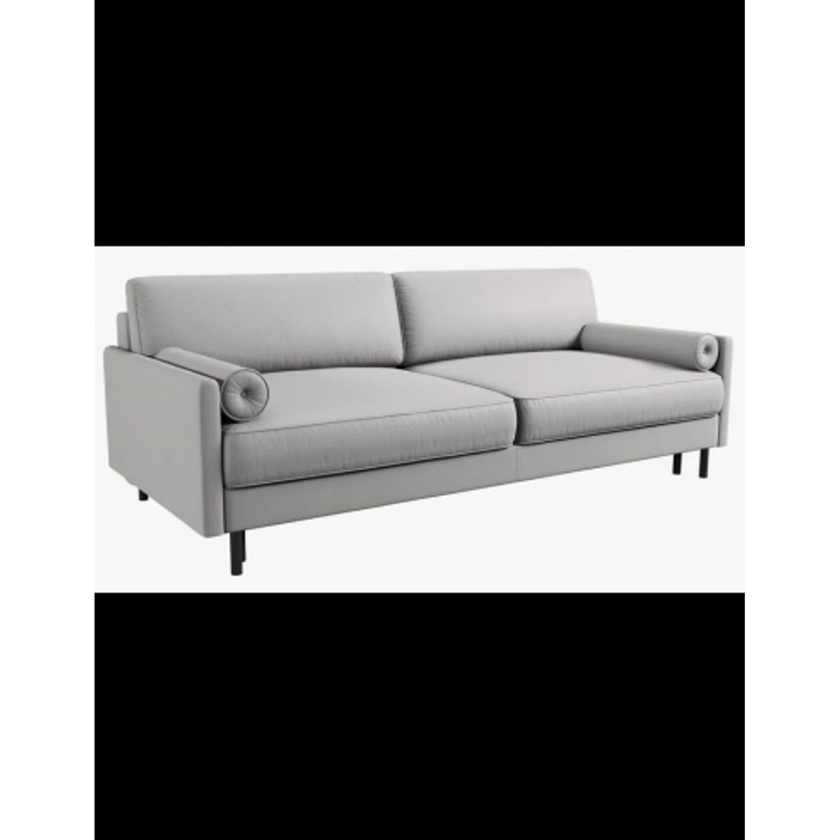 Scott sovesofa i metal og polyester B212 cm - Sort/Lysegrå