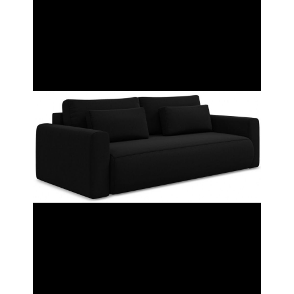 Kapua sovesofa i velour B238 cm - Sort