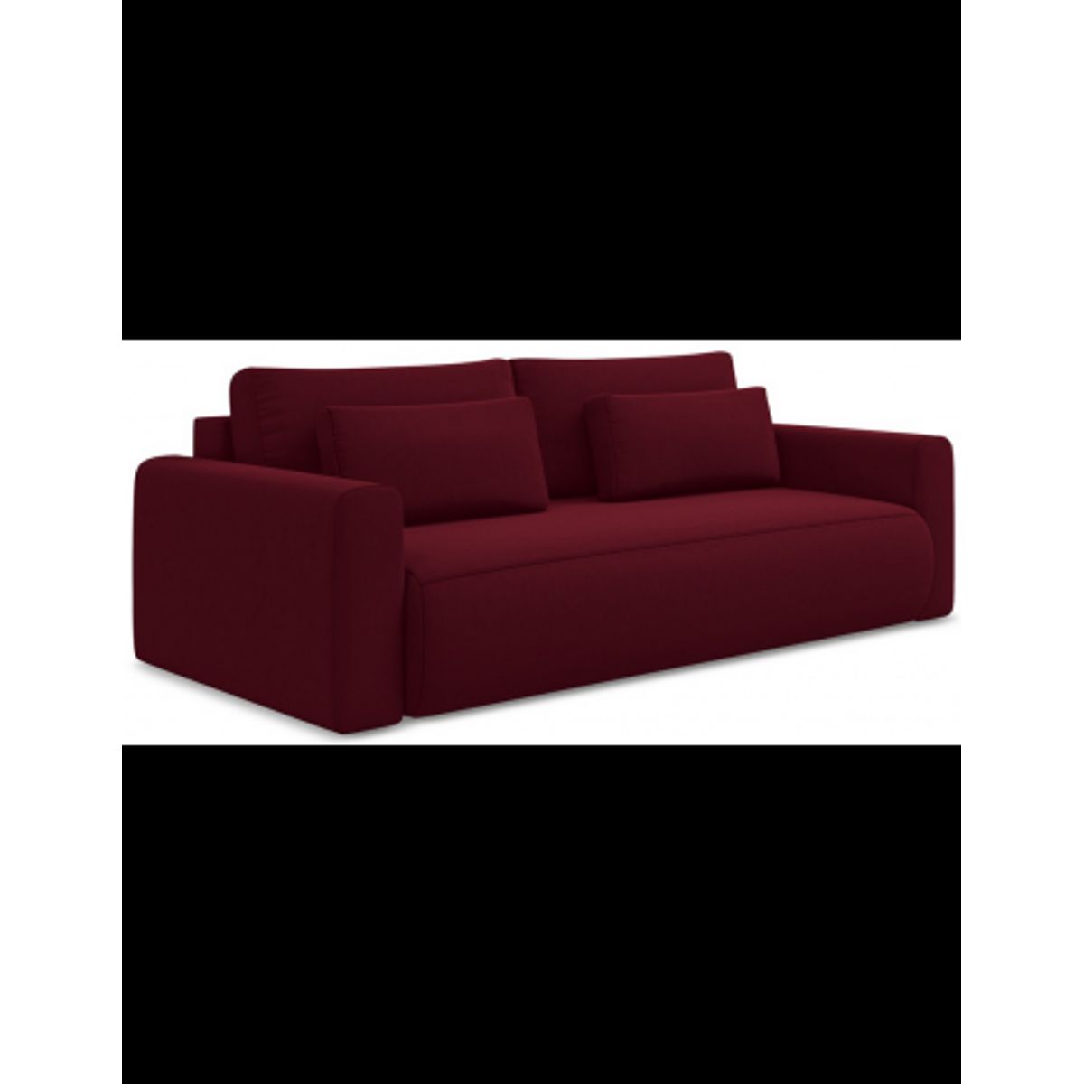 Kapua sovesofa i velour B238 cm - Bordeaux