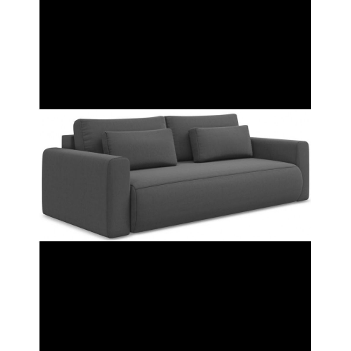 Kapua sovesofa i velour B238 cm - Grafitgrå