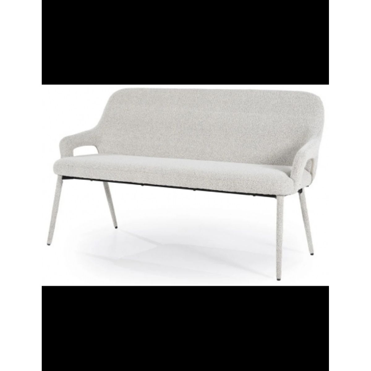 Fika bænk i metal og polyester B140 cm - Beige