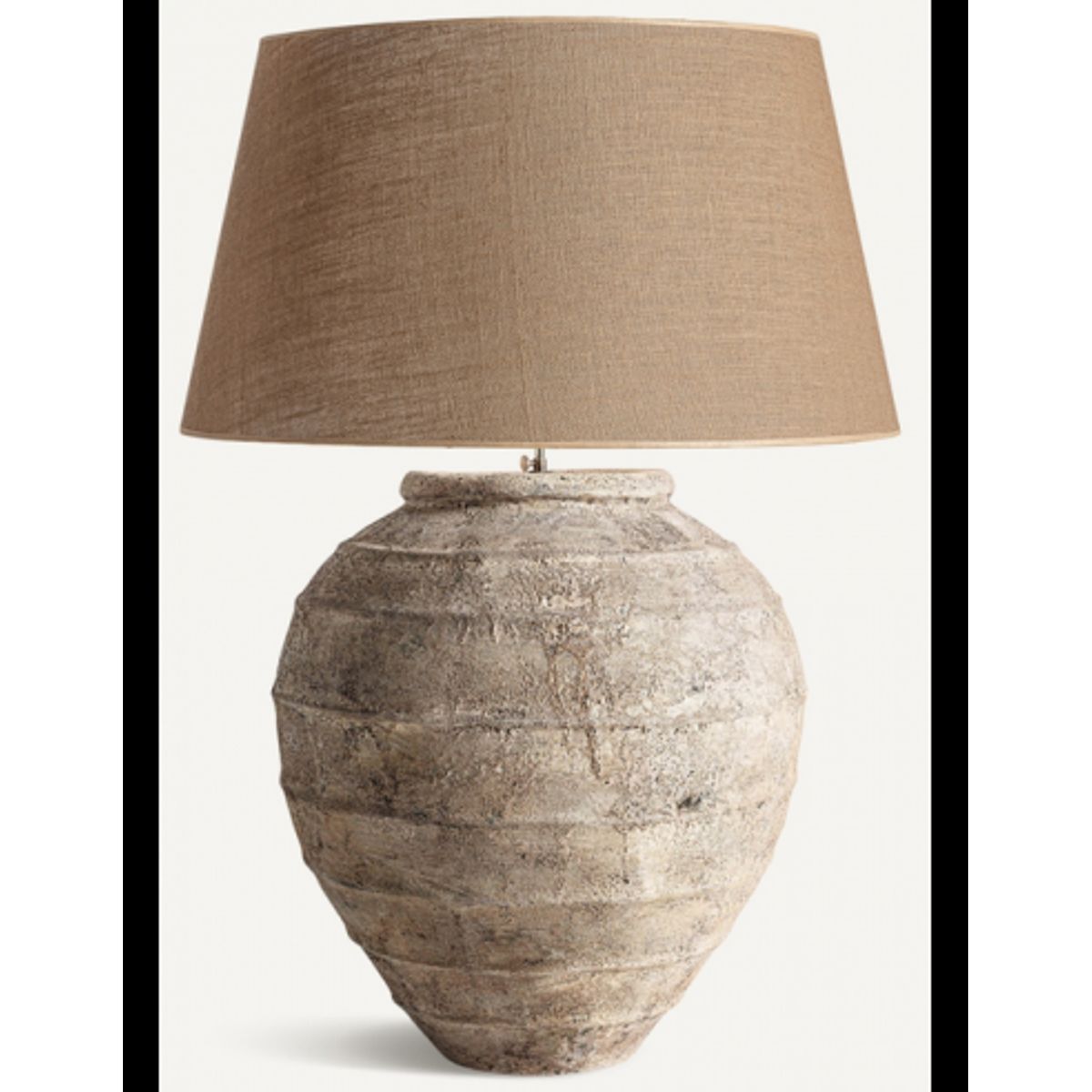 Bordlampe i keramik og jute H105 cm 1 x E27 - Rustik beige/Natur