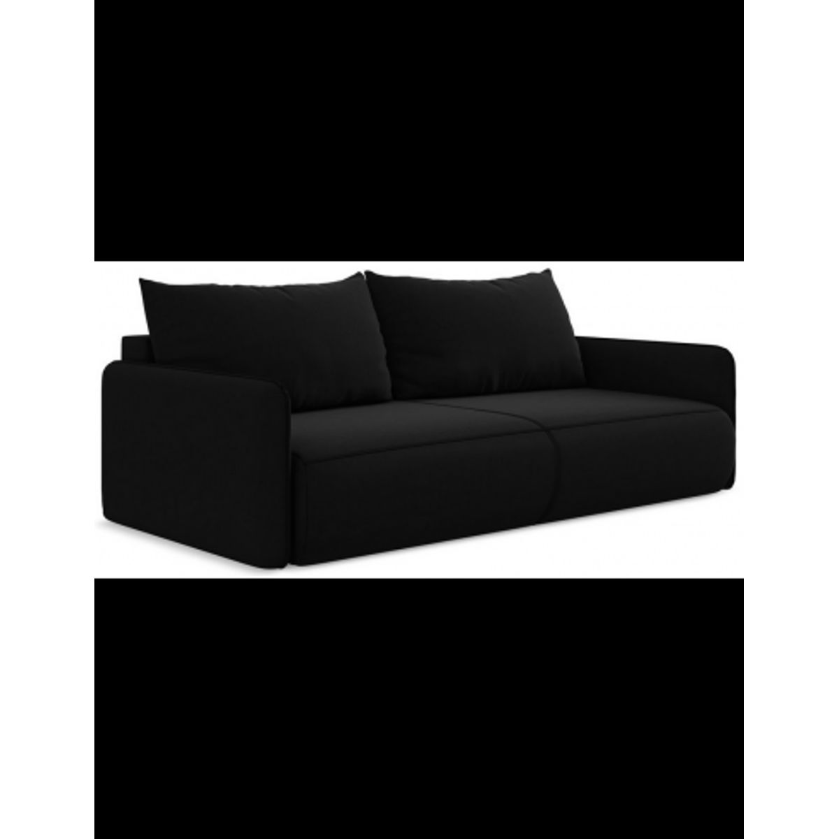 Nanea sovesofa i velour B216 cm - Sort