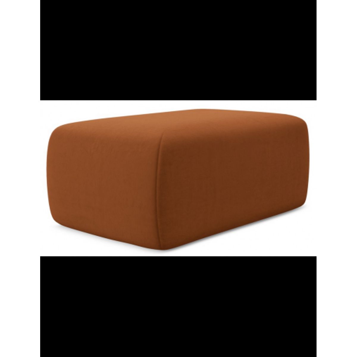 Kapua puf til sofa eller lænestol i velour 102 x 62 cm - Terracotta