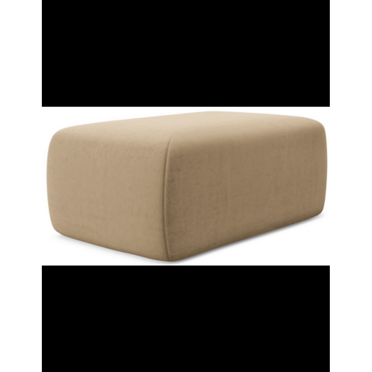 Kapua puf til sofa eller lænestol i velour 102 x 62 cm - Beige