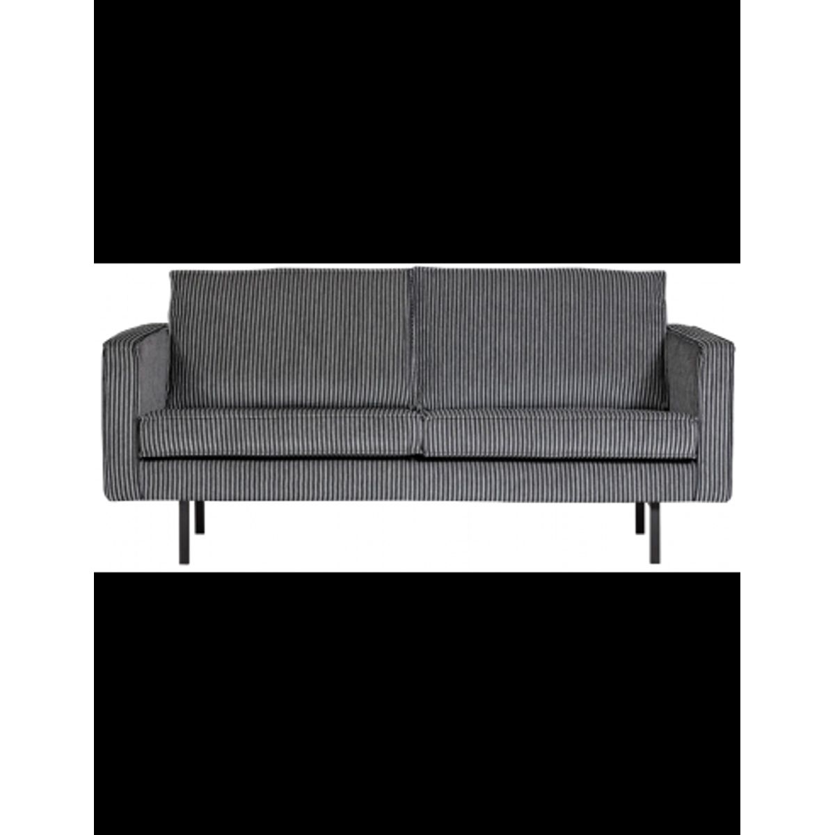 Rodeo 2-personers sofa i polyester B190 cm - Sort/Grå stribet