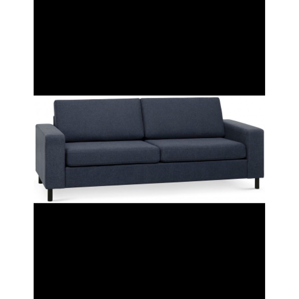 Panset 2-personers sofa i polyester B218 x D81 cm - Sort/Blå