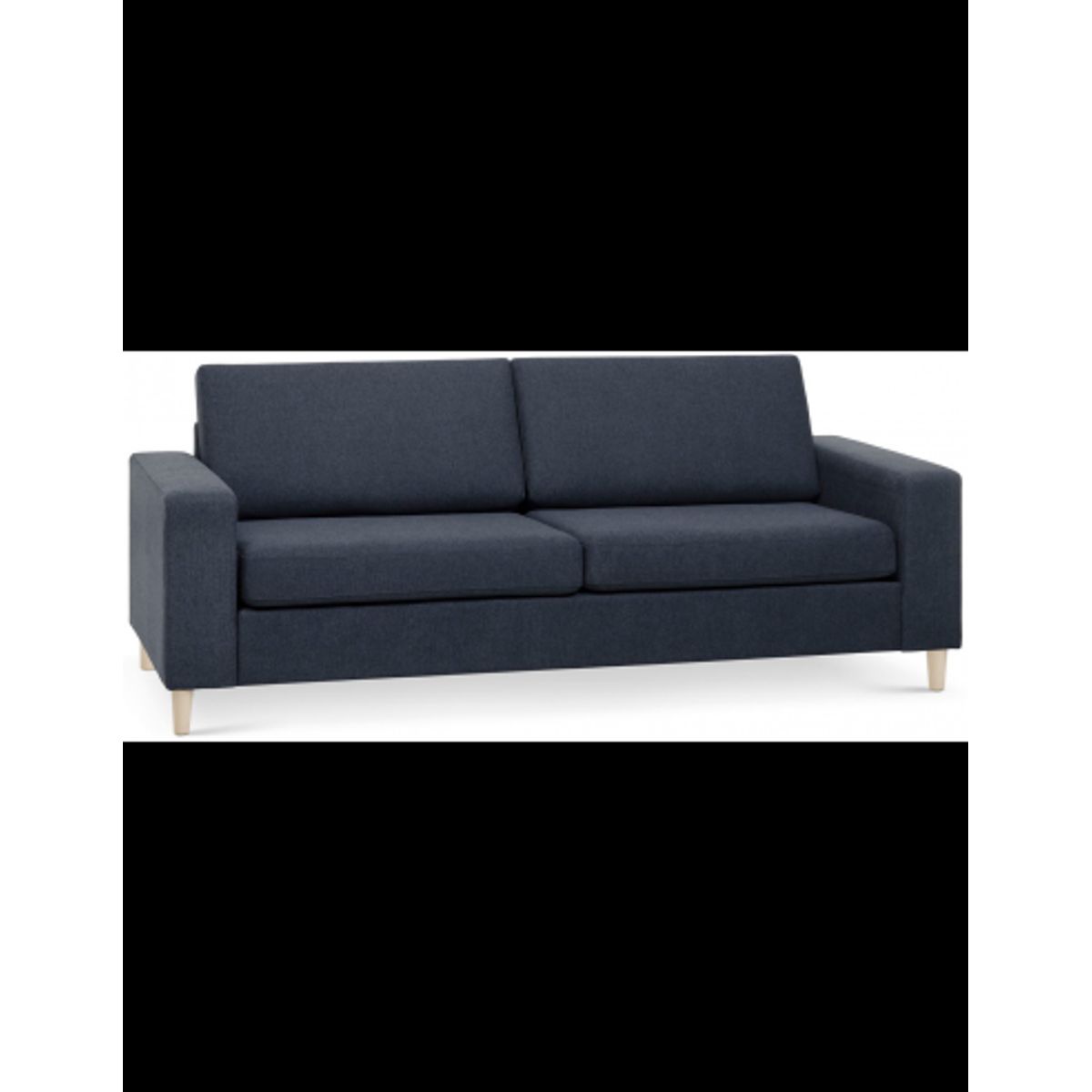 Panset 2-personers sofa i polyester B218 x D81 cm - Natur/Blå