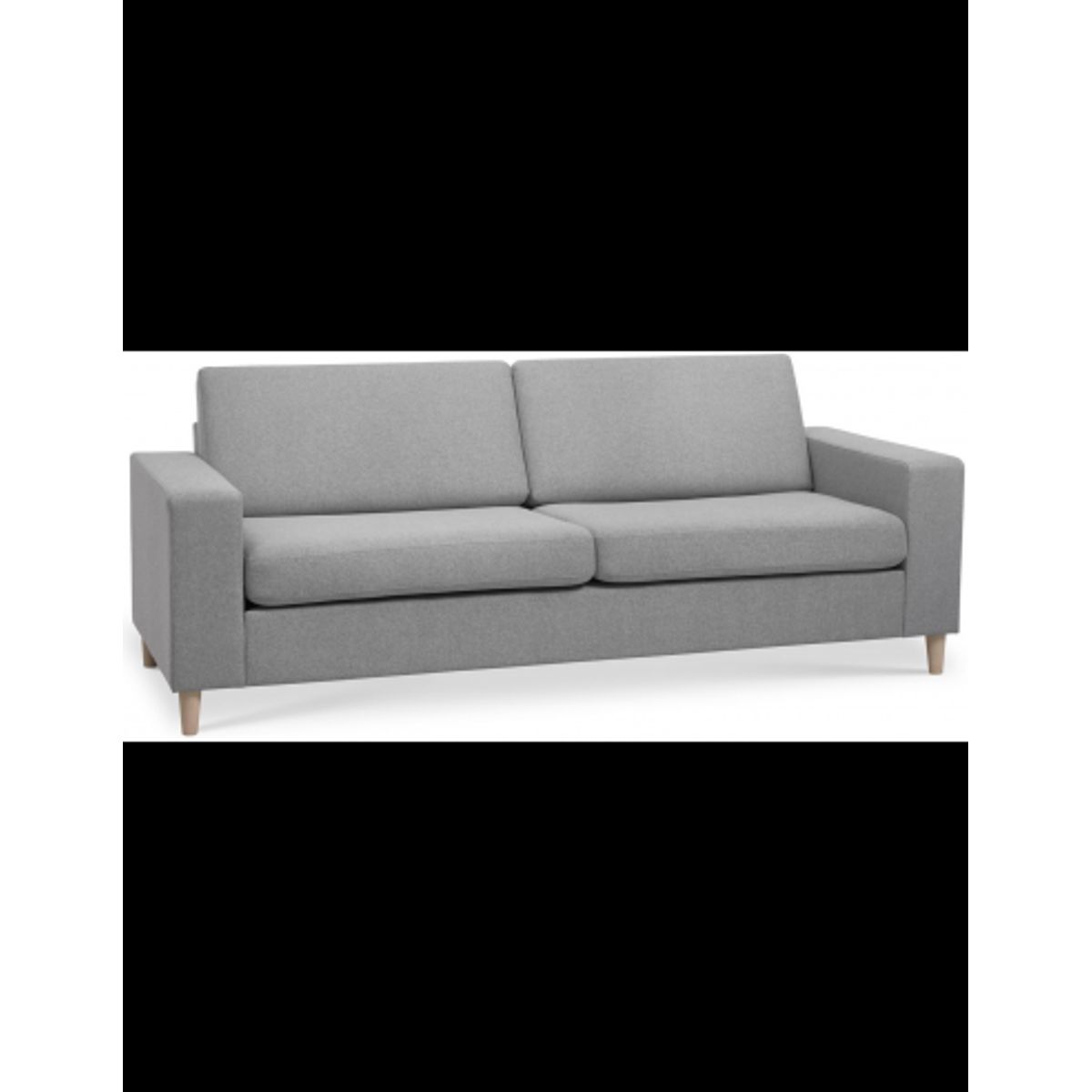 Panset 2-personers sofa i polyester B218 x D81 cm - Natur/Grå