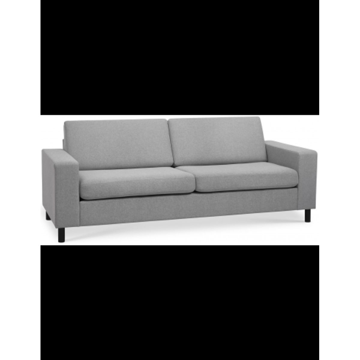 Panset 2-personers sofa i polyester B218 x D81 cm - Sort/Grå