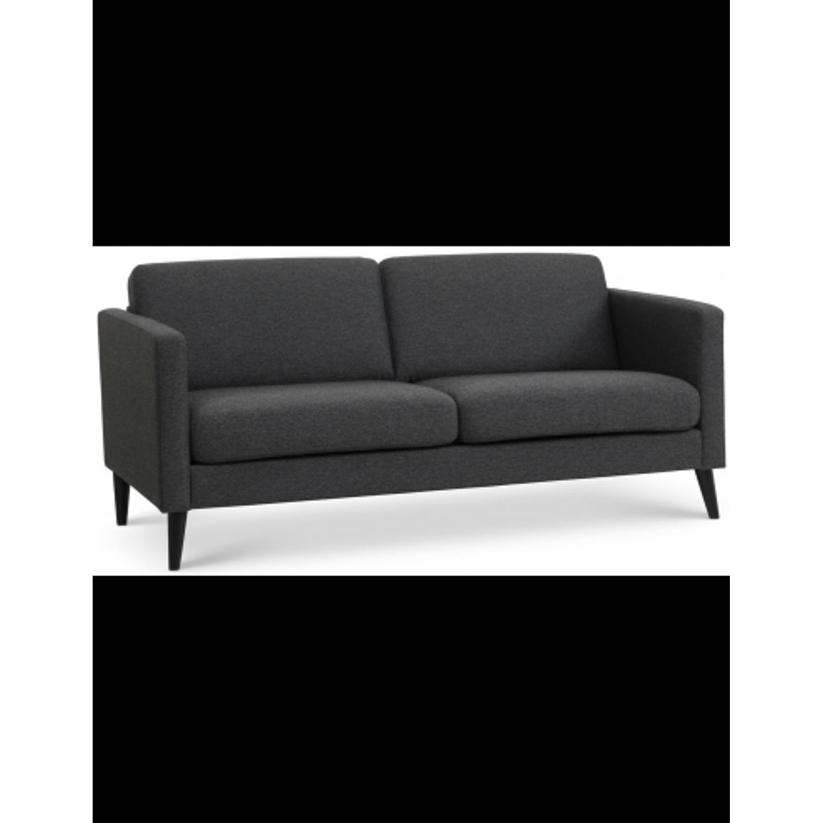 Askset 2-personers sofa i polyester B180 x D86 cm - Sort/Antracit